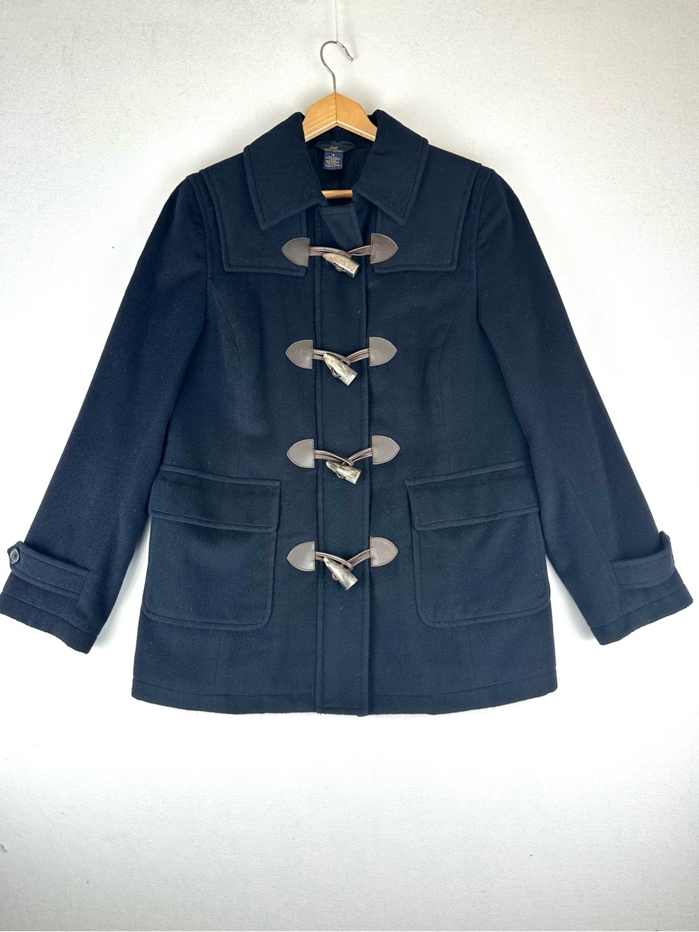 Brooks Brothers 346 Women's Pea Coat Jacket Wool Cashmere Horn Toggled